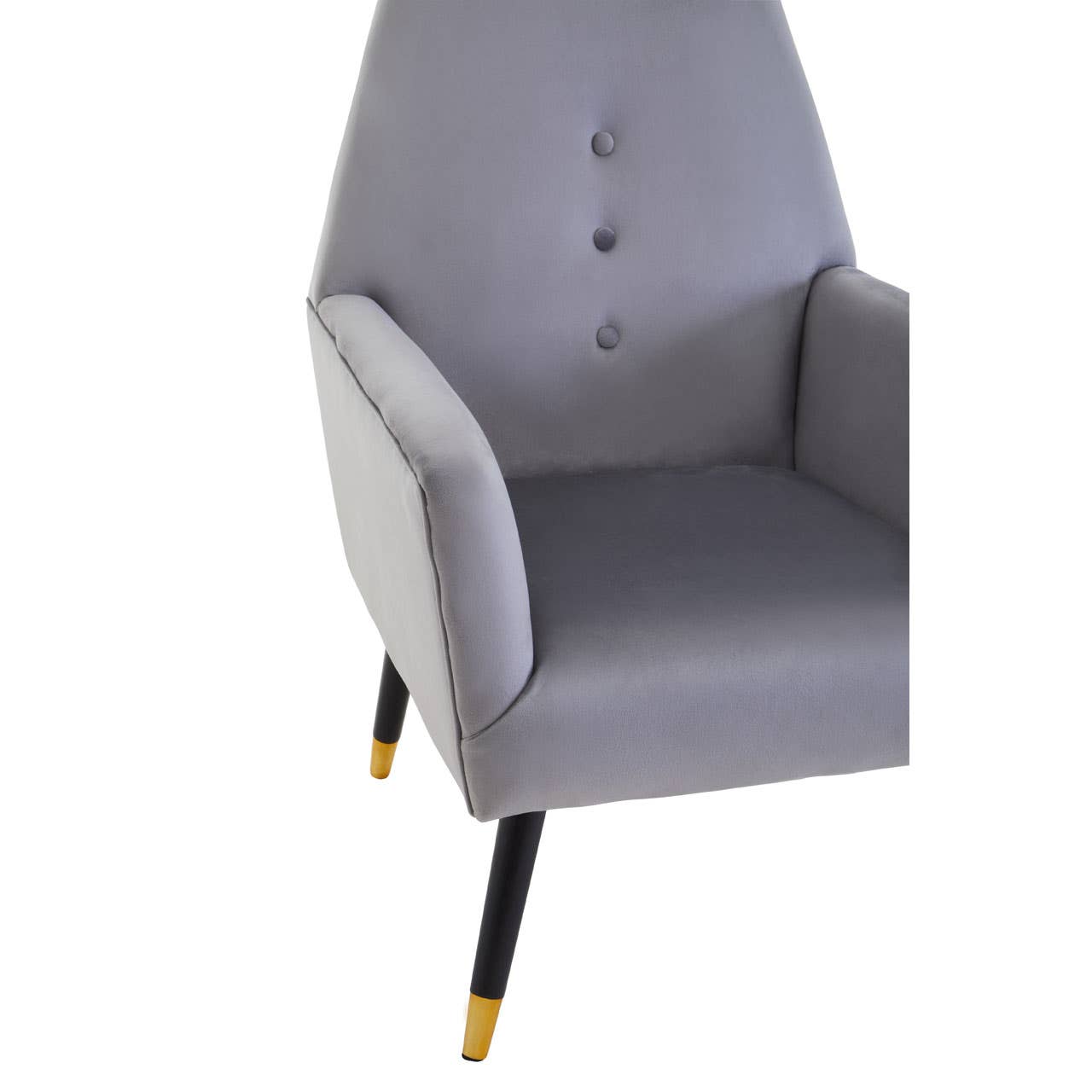 Noosa & Co. Living Loretta Grey Velvet Button Detail Chair House of Isabella UK
