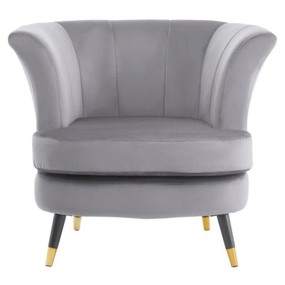 Noosa & Co. Living Loretta Grey Velvet Scalloped Chair House of Isabella UK