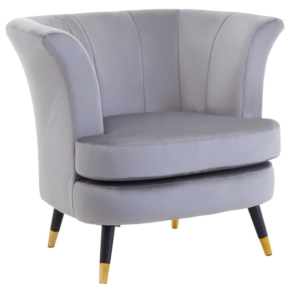 Noosa & Co. Living Loretta Grey Velvet Scalloped Chair House of Isabella UK