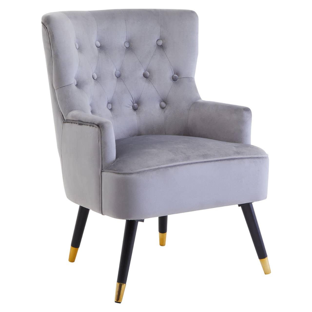 Noosa & Co. Living Loretta Grey Velvet Tufted Chair House of Isabella UK