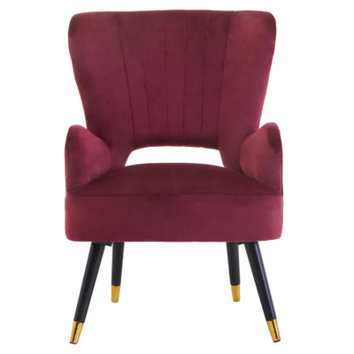 Noosa & Co. Living Loretta Wine Velvet Cut Out Back Chair House of Isabella UK