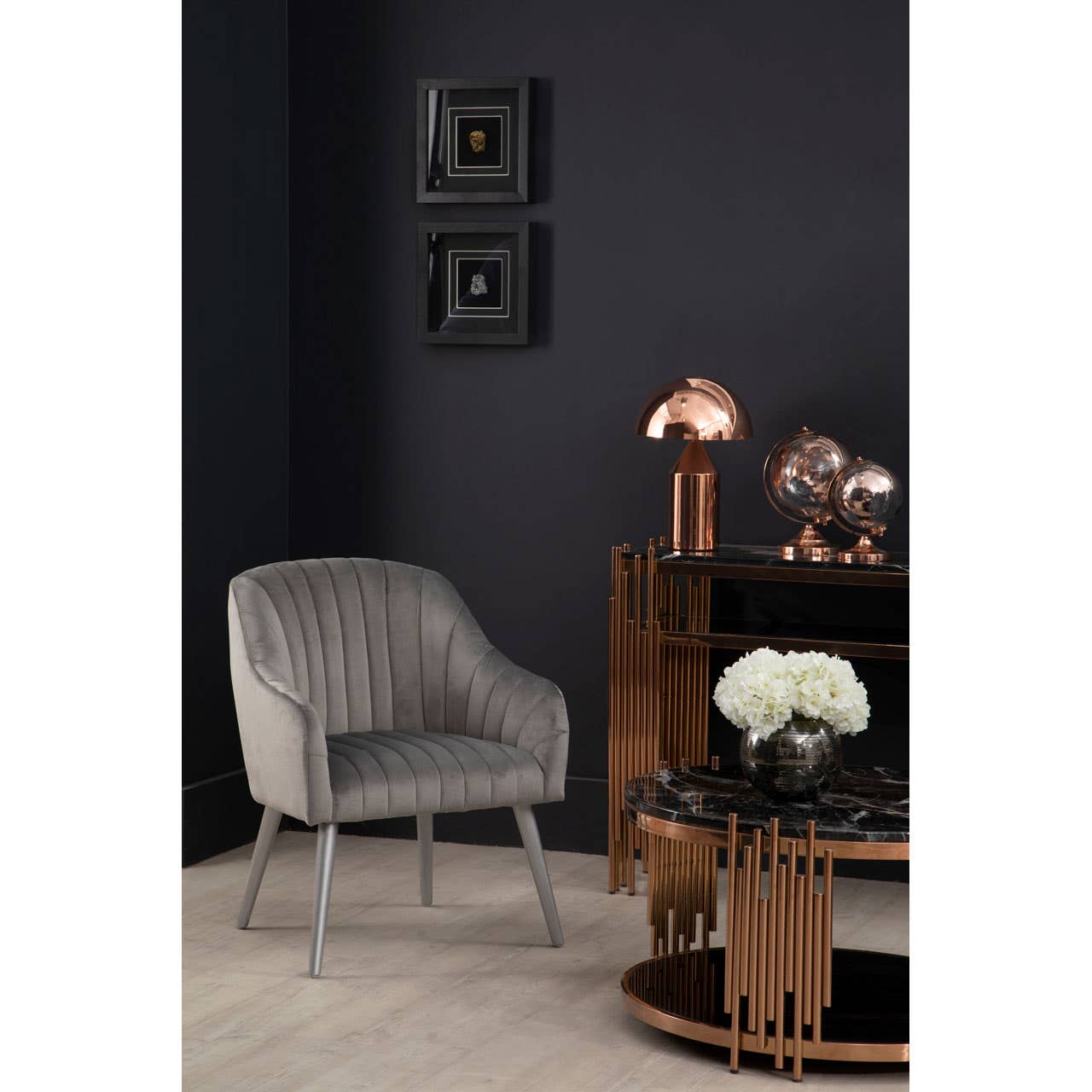 Noosa & Co. Living Louxor Grey Fabric Armchair House of Isabella UK