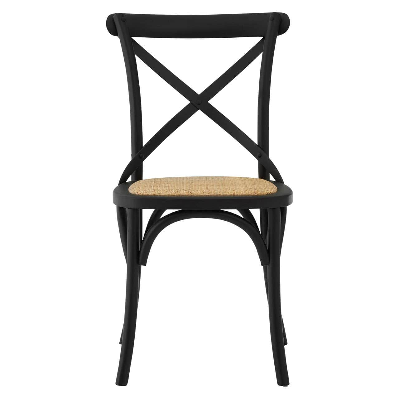 Noosa & Co. Living Lyon Black Oak Wood Chair Weave Seat House of Isabella UK