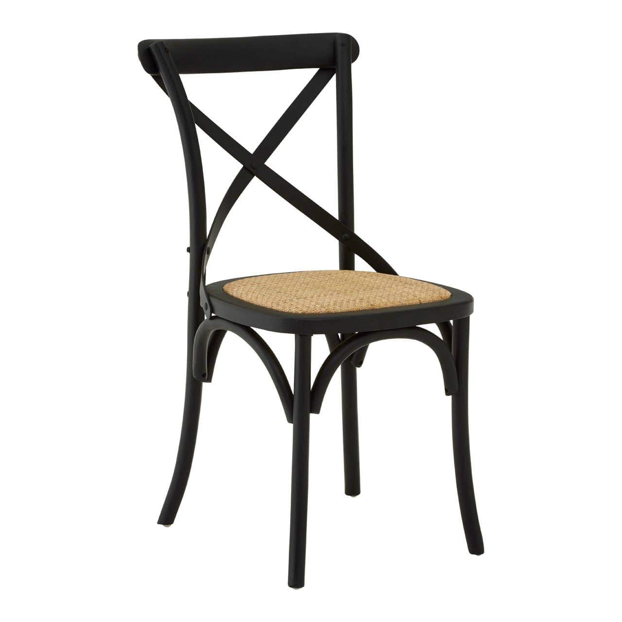 Noosa & Co. Living Lyon Black Oak Wood Chair Weave Seat House of Isabella UK