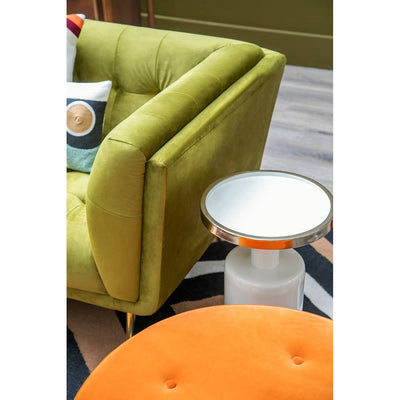 Noosa & Co. Living Manhattan Orange Velvet Footstool House of Isabella UK