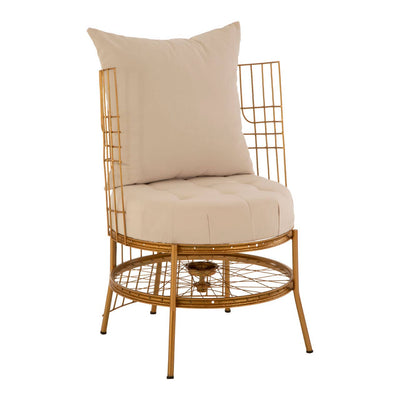 Noosa & Co. Living Mantis Gold Finish Chair With Cushion House of Isabella UK