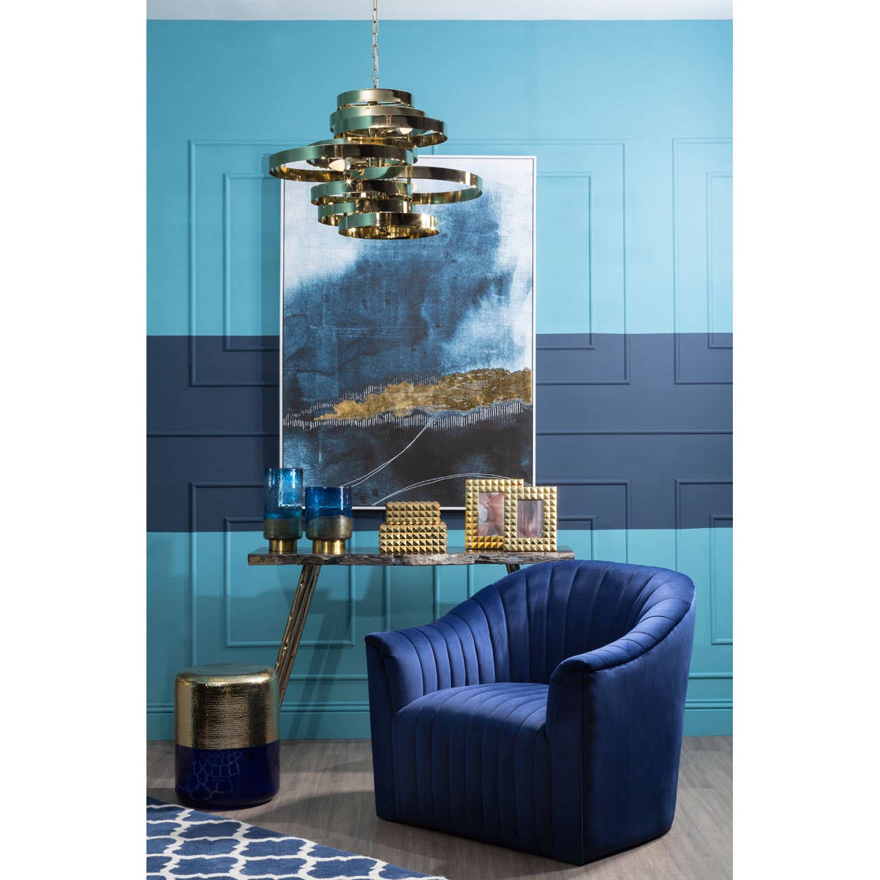 Noosa & Co. Living Margot Blue Glass Side Table House of Isabella UK
