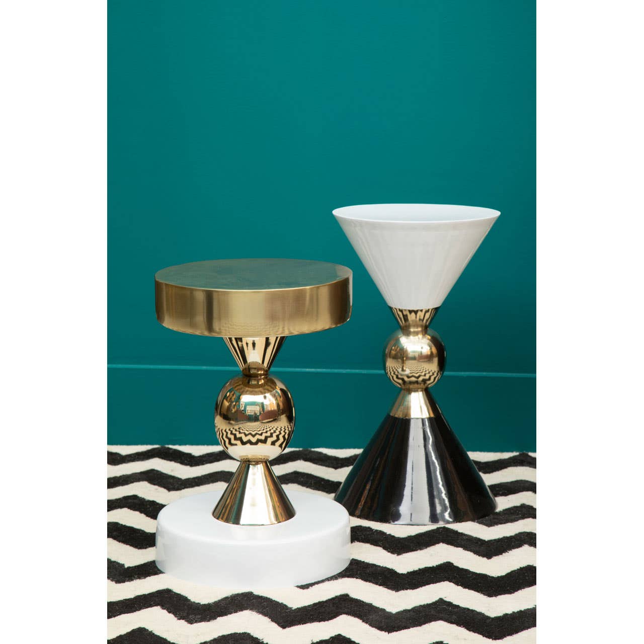 Noosa & Co. Living Martini Gold & Black Side Table House of Isabella UK