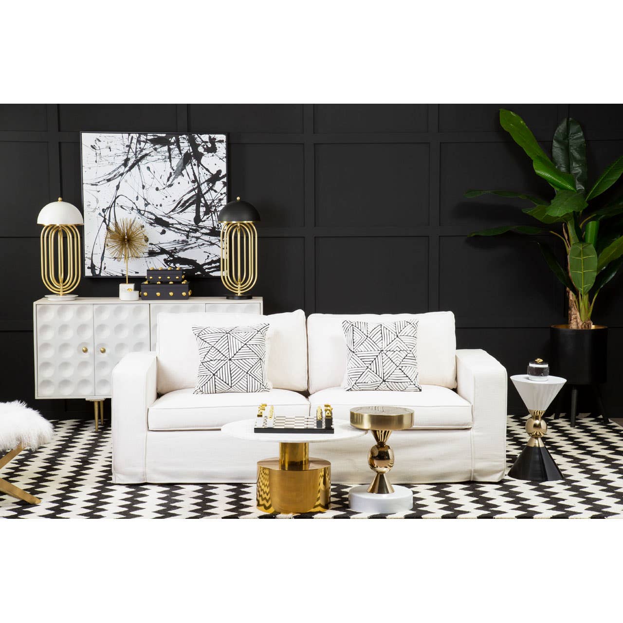 Noosa & Co. Living Martini Gold & Ivory Side Table House of Isabella UK