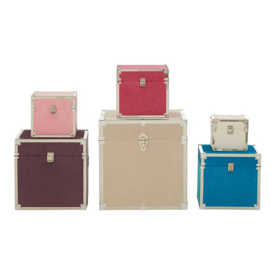 Noosa & Co. Living Multicoloured Square Trunks Set Of 6 House of Isabella UK