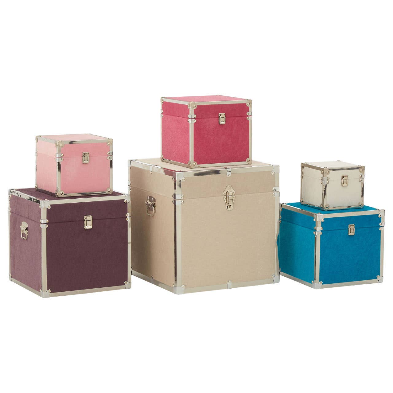 Noosa & Co. Living Multicoloured Square Trunks Set Of 6 House of Isabella UK