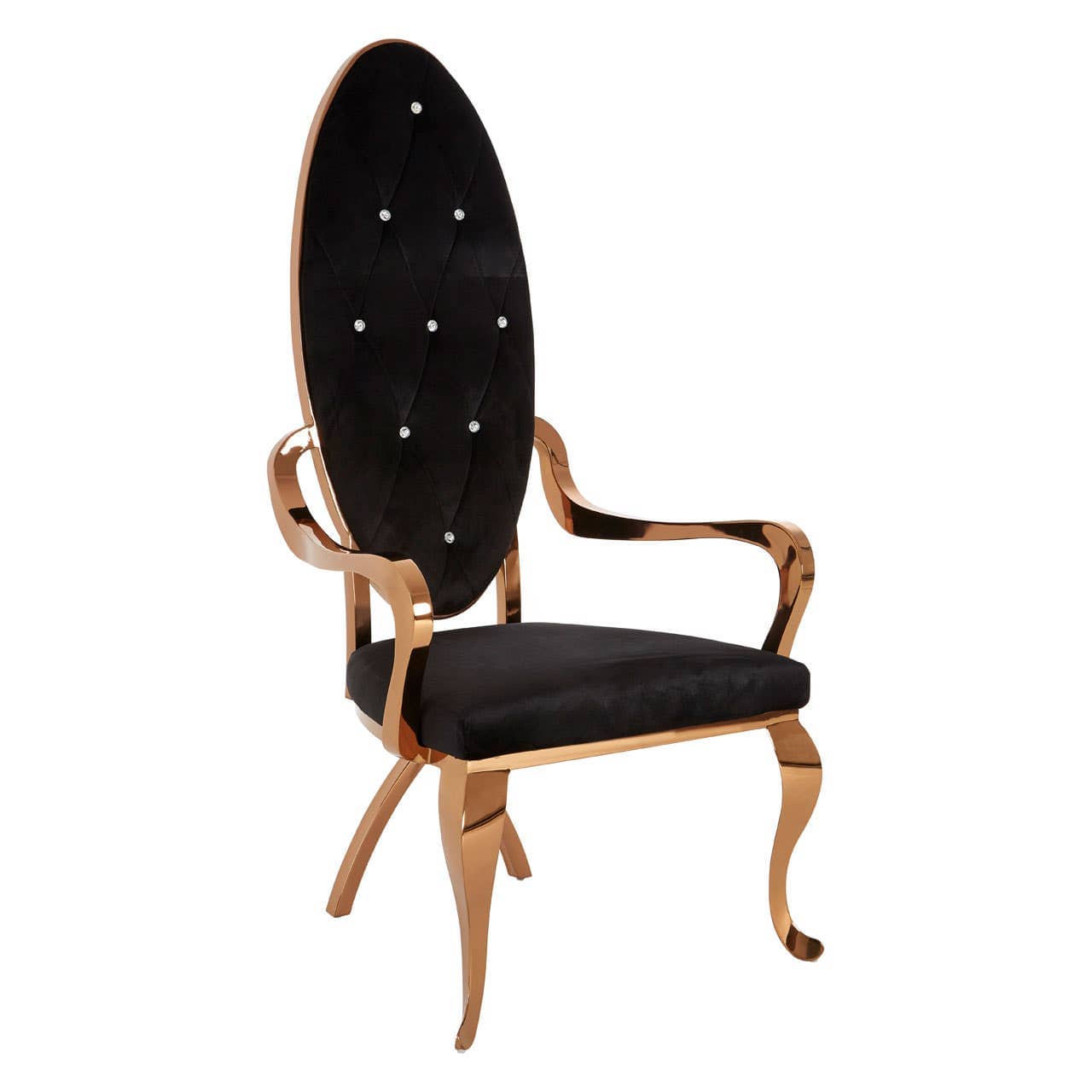 Noosa & Co. Living Novara Black Velvet / Rose Gold Baroque Chair House of Isabella UK
