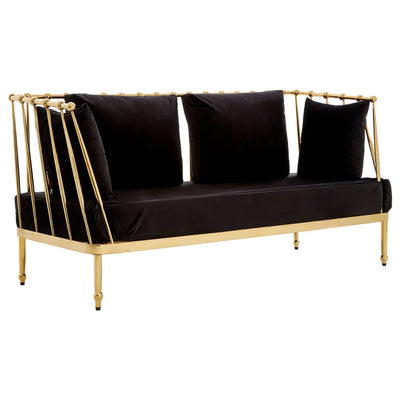 Noosa & Co. Living Novo 2 Seat Gold Finish Tapered Arms Sofa House of Isabella UK