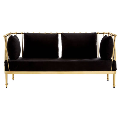 Noosa & Co. Living Novo 2 Seat Gold Finish Tapered Arms Sofa House of Isabella UK