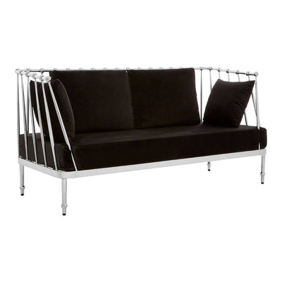Noosa & Co. Living Novo 2 Seat Silver Finish Tapered Arms Sofa House of Isabella UK