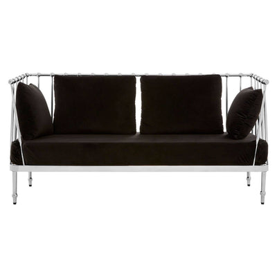Noosa & Co. Living Novo 2 Seat Silver Finish Tapered Arms Sofa House of Isabella UK