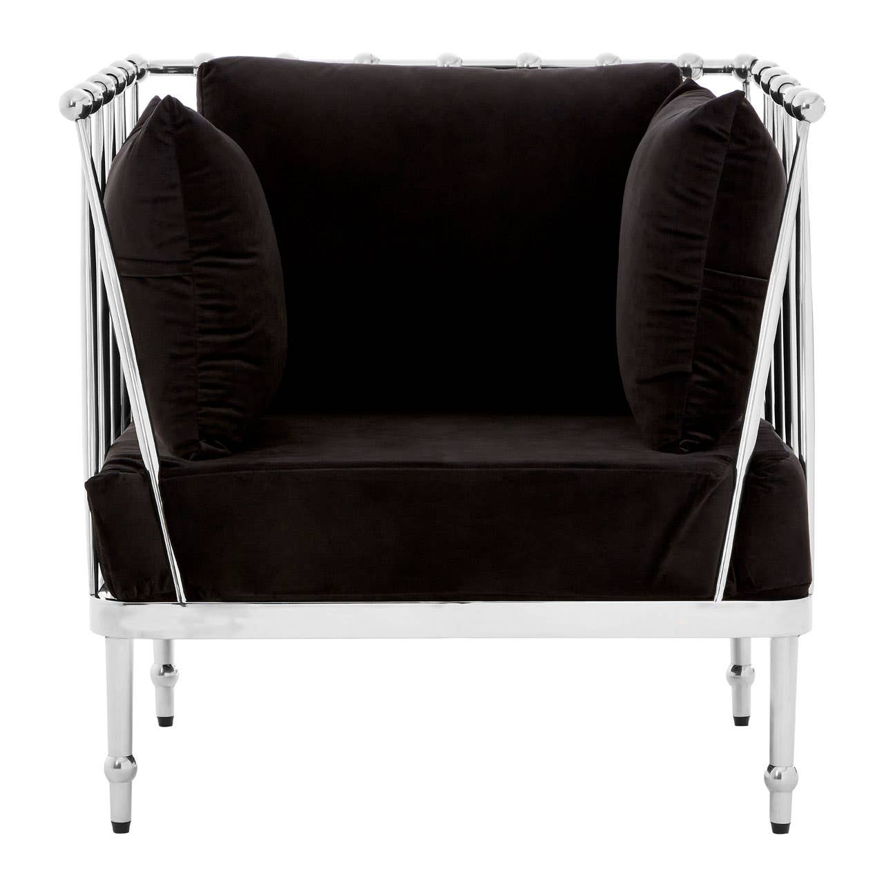 Noosa & Co. Living Novo Chair With Silver Finish Tapered Arms House of Isabella UK