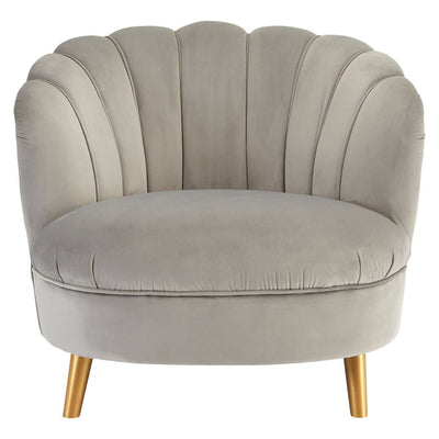 Noosa & Co. Living Orlina Grey Velvet Chair With Gold Wood Legs House of Isabella UK