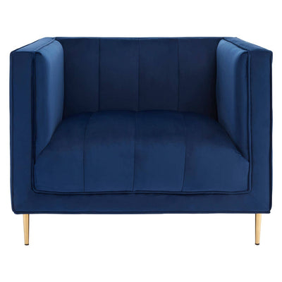 Noosa & Co. Living Otylia Deep Blue Velvet Armchair House of Isabella UK