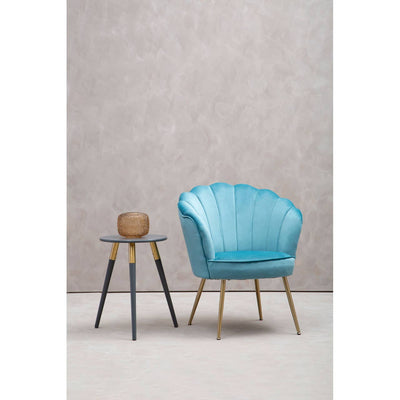 Noosa & Co. Living Ovala Aqua Velvet Scalloped Chair House of Isabella UK