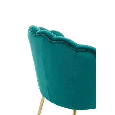 Noosa & Co. Living Ovala Emerald Green Velvet Scalloped Chair House of Isabella UK