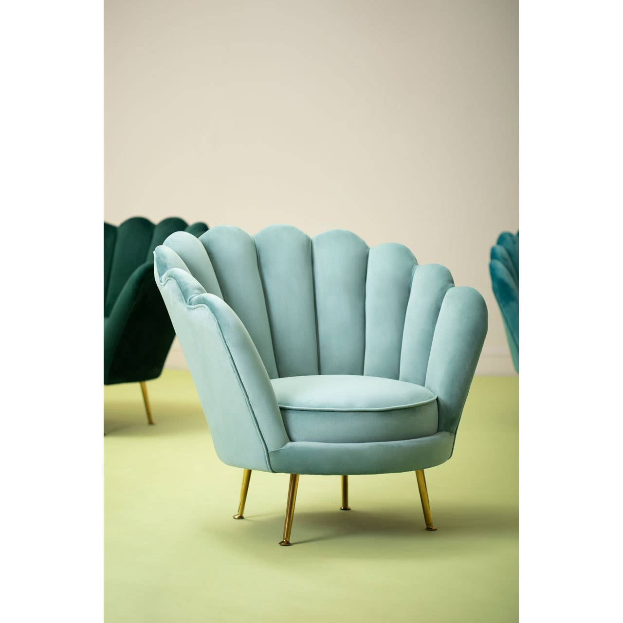 Noosa & Co. Living Ovala Light Blue Scalloped Chair House of Isabella UK