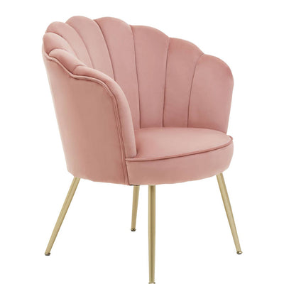 Noosa & Co. Living Ovala Pink Velvet Scalloped Chair House of Isabella UK