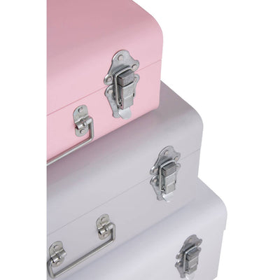 Noosa & Co. Living Parley Set Of Three Assorted Pink And Grey Storage Trunks House of Isabella UK