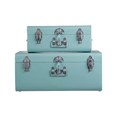 Noosa & Co. Living Parley Set Of Two Green Storage Trunks House of Isabella UK