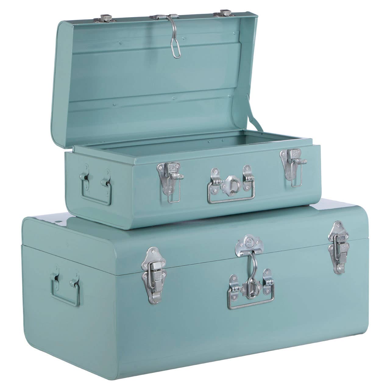 Noosa & Co. Living Parley Set Of Two Green Storage Trunks House of Isabella UK