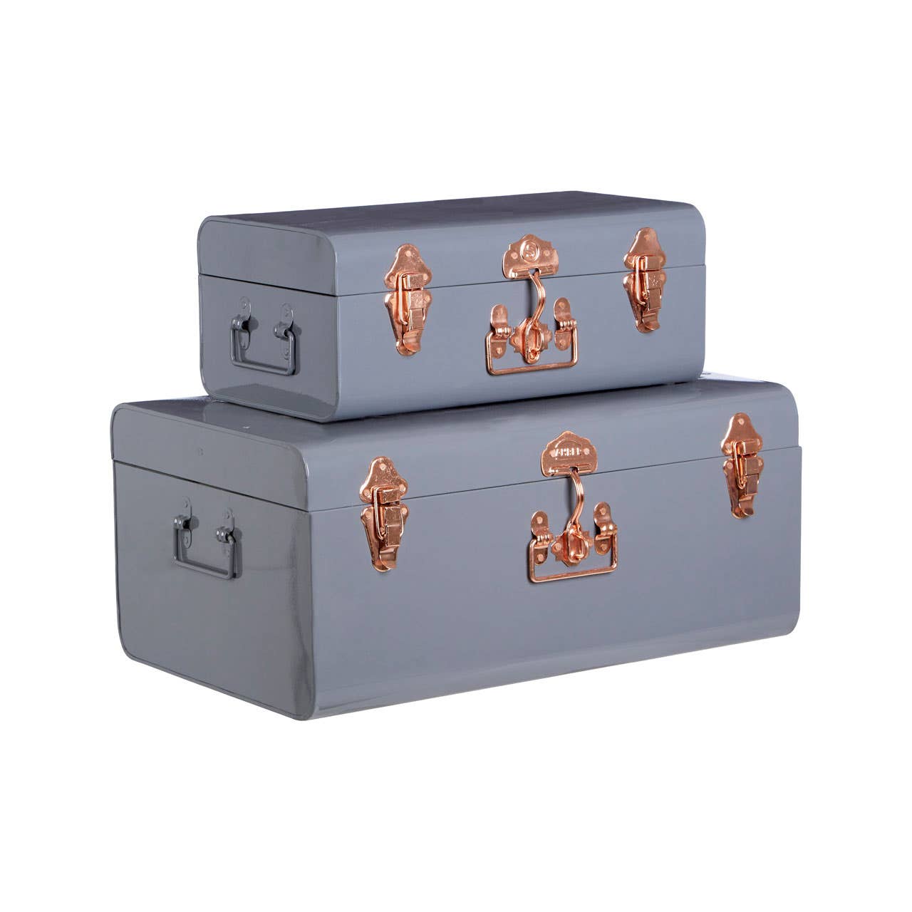 Noosa & Co. Living Parley Set Of Two Grey Storage Trunks House of Isabella UK