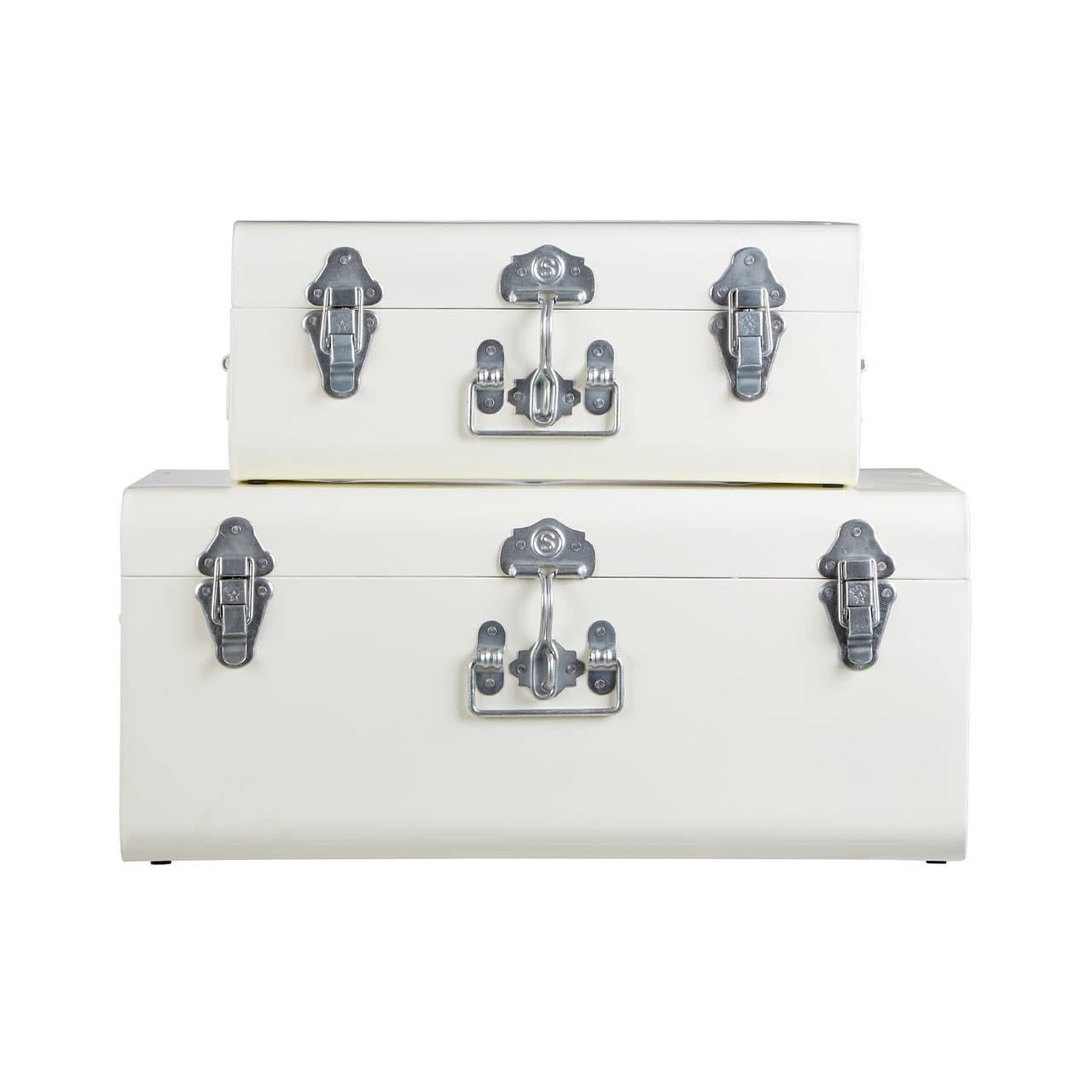 Noosa & Co. Living Parley Set Of Two Ivory Storage Trunks House of Isabella UK