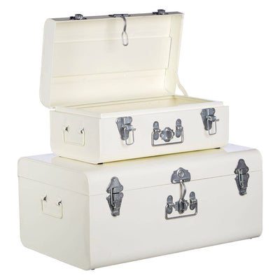 Noosa & Co. Living Parley Set Of Two Ivory Storage Trunks House of Isabella UK