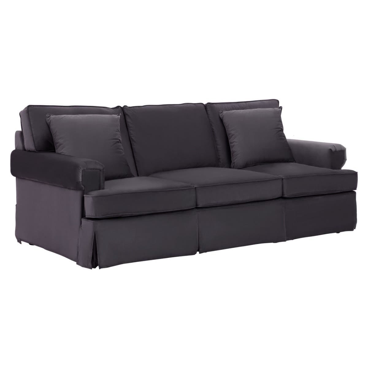 Noosa & Co. Living Ralph Three Seat Black Velvet Sofa House of Isabella UK