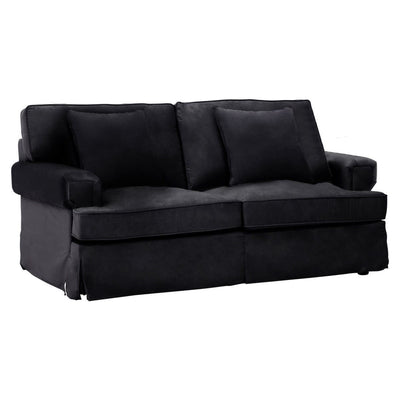 Noosa & Co. Living Ralph Two Seat Black Velvet Sofa House of Isabella UK