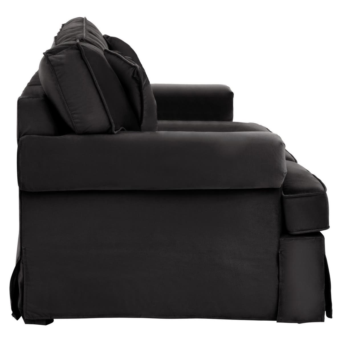 Noosa & Co. Living Ralph Two Seat Black Velvet Sofa House of Isabella UK