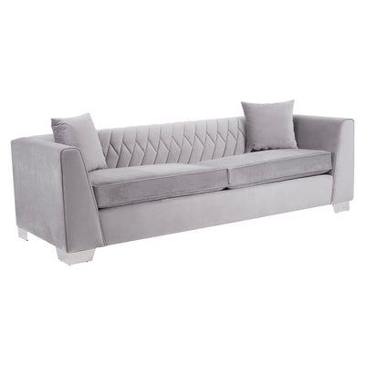 Noosa & Co. Living Rashika 3 Seat Grey Velvet Sofa House of Isabella UK