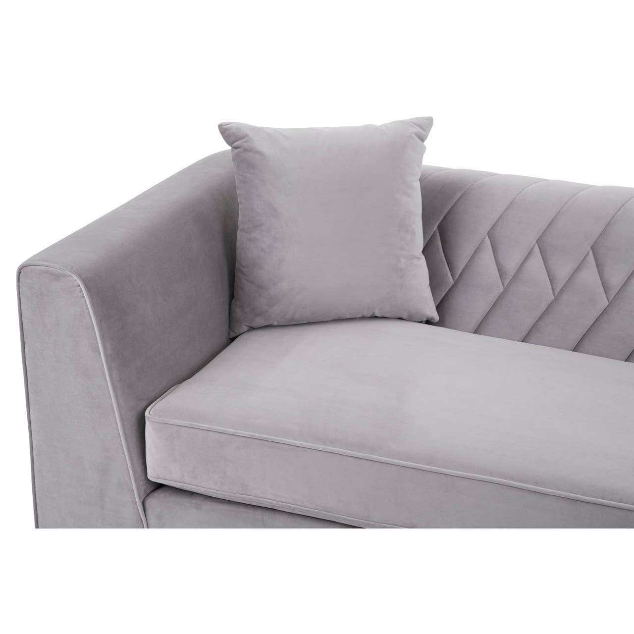 Noosa & Co. Living Rashika 3 Seat Grey Velvet Sofa House of Isabella UK