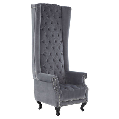 Noosa & Co. Living Regents Park Grey Velvet Tall Porter Chair House of Isabella UK