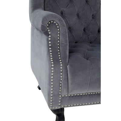 Noosa & Co. Living Regents Park Grey Velvet Tall Porter Chair House of Isabella UK