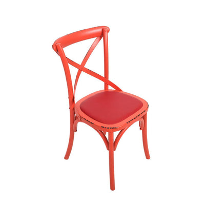 Noosa & Co. Living Retro Red Cross Back Chair House of Isabella UK