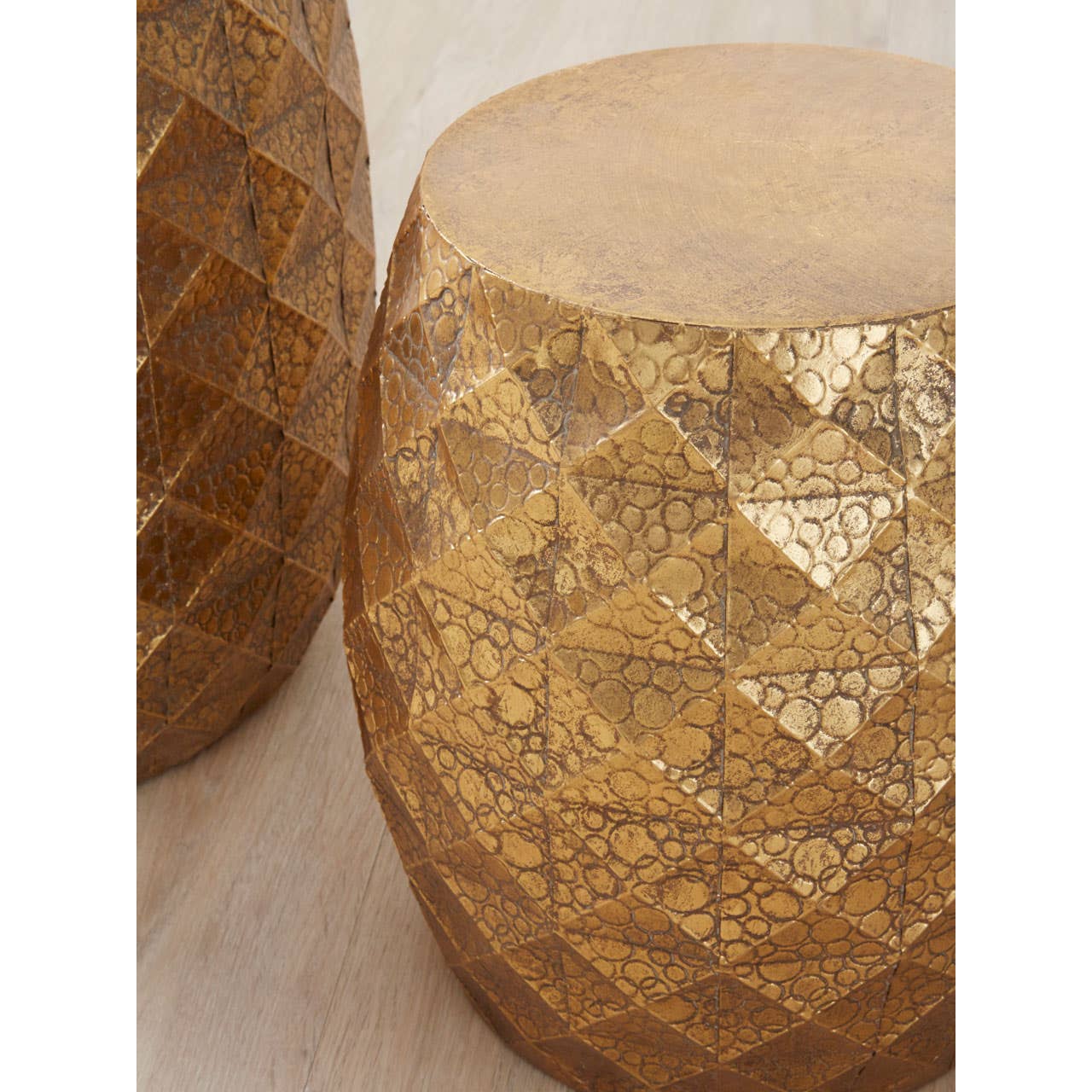 Noosa & Co. Living Reza Multi-Faceted Drum Stools House of Isabella UK