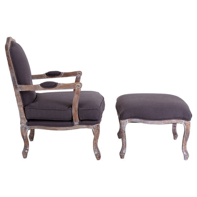 Noosa & Co. Living Rococo Grey Linen Mix Chair & Footstool House of Isabella UK