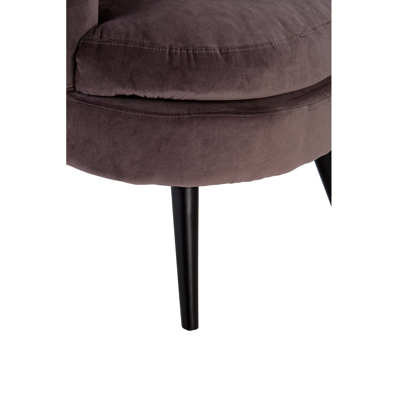 Noosa & Co. Living Round Grey Velvet Plush Armchair House of Isabella UK