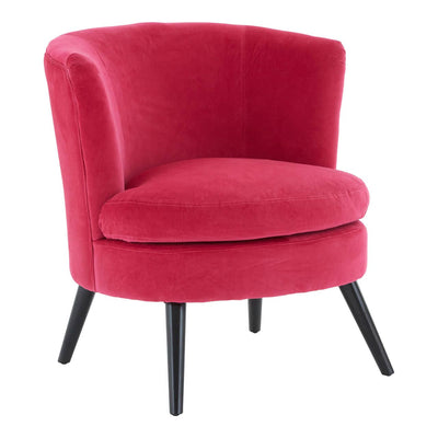 Noosa & Co. Living Round Plush Pink Cotton Velvet Armchair House of Isabella UK