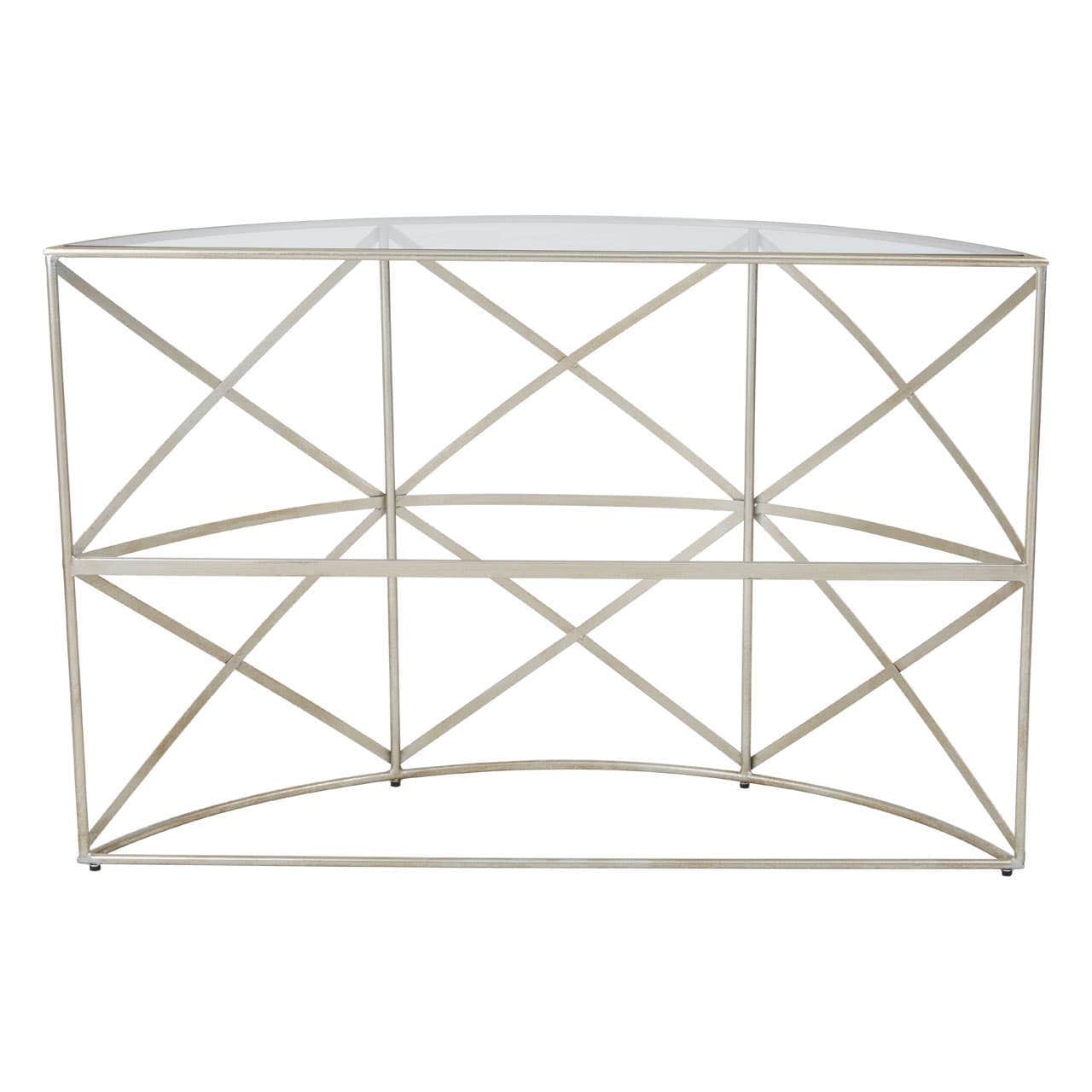 Noosa & Co. Living Rubia Silver Leaf Demilune Console Table House of Isabella UK