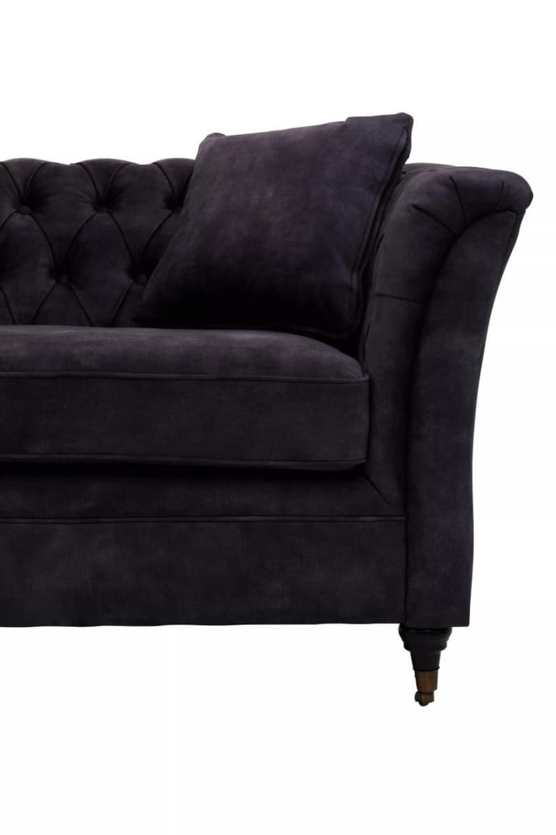 Noosa & Co. Living Sabrina Three Seat Grey Velvet Sofa House of Isabella UK