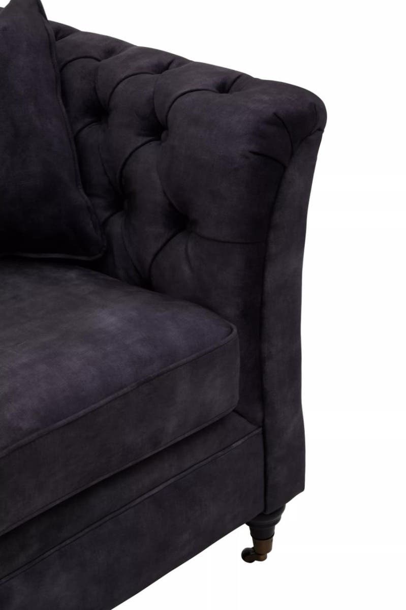 Noosa & Co. Living Sabrina Three Seat Grey Velvet Sofa House of Isabella UK