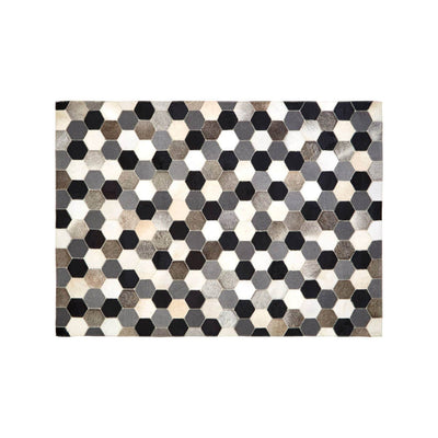 Noosa & Co. Living Safira Small Black/White/Grey Patchwork Rug House of Isabella UK
