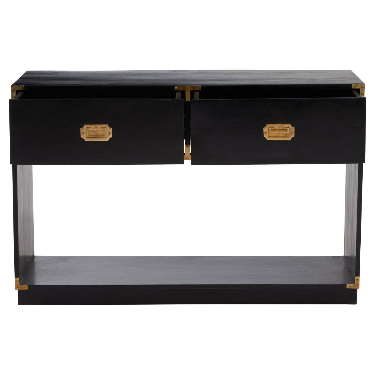 Noosa & Co. Living Sarter Two Drawer Black Mango Wood Console Table House of Isabella UK